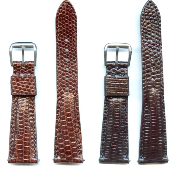 22mm Gay Frères® Vintage Style Genuine Lizard Watch Strap, Leather Lined